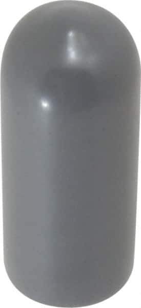 Caplugs - 11/32" ID, Stretchable Cap - 1" Long, Vinyl, Gray - Eagle Tool & Supply