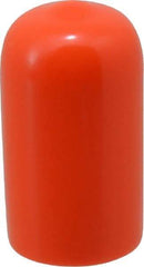 Caplugs - 1/2" ID, Stretchable Cap - 1" Long, Vinyl, Orange - Eagle Tool & Supply