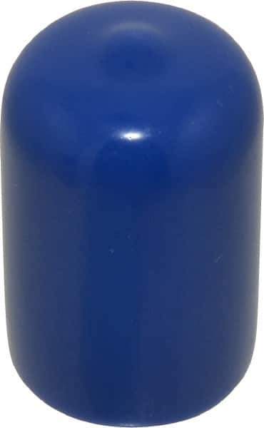Caplugs - 5/8" ID, Stretchable Cap - 1" Long, Vinyl, Blue - Eagle Tool & Supply