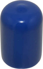 Caplugs - 5/8" ID, Stretchable Cap - 1" Long, Vinyl, Blue - Eagle Tool & Supply