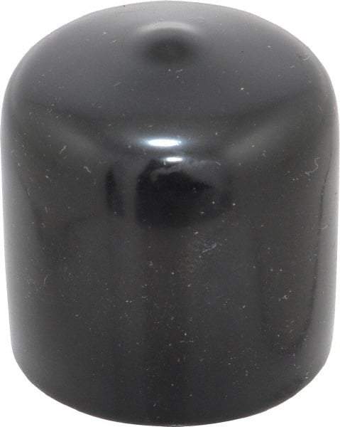Caplugs - 1-1/16" ID, Stretchable Cap - 1" Long, Vinyl, Black - Eagle Tool & Supply