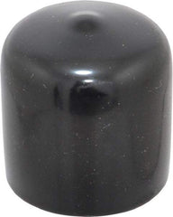 Caplugs - 1-1/16" ID, Stretchable Cap - 1" Long, Vinyl, Black - Eagle Tool & Supply