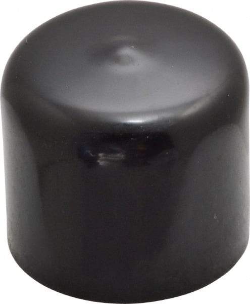 Caplugs - 1-1/8" ID, Stretchable Cap - 1" Long, Vinyl, Black - Eagle Tool & Supply