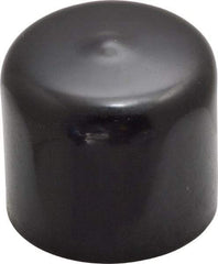 Caplugs - 1-1/8" ID, Stretchable Cap - 1" Long, Vinyl, Black - Eagle Tool & Supply