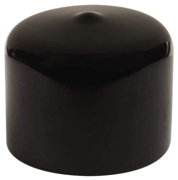Caplugs - 1-3/8" ID, Stretchable Cap - 1" Long, Vinyl, Black - Eagle Tool & Supply