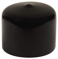 Caplugs - 1-3/8" ID, Stretchable Cap - 1" Long, Vinyl, Black - Eagle Tool & Supply