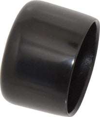 Caplugs - 1-1/2" ID, Stretchable Cap - 1" Long, Vinyl, Black - Eagle Tool & Supply