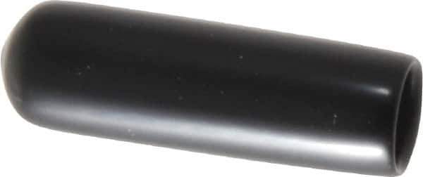 Caplugs - 3/8" ID, Stretchable Cap - 1-1/2" Long, Vinyl, Black - Eagle Tool & Supply