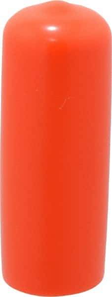 Caplugs - 1/2" ID, Stretchable Cap - 1-1/2" Long, Vinyl, Orange - Eagle Tool & Supply