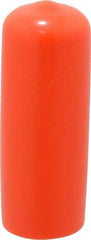Caplugs - 1/2" ID, Stretchable Cap - 1-1/2" Long, Vinyl, Orange - Eagle Tool & Supply