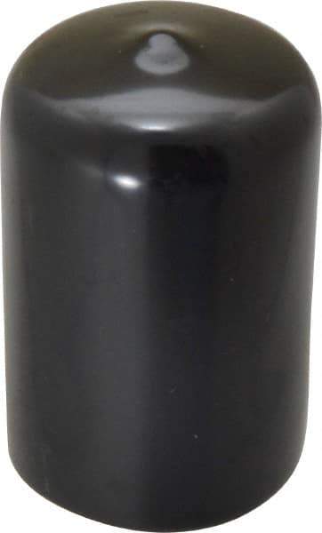 Caplugs - 1" ID, Stretchable Cap - 1-1/2" Long, Vinyl, Black - Eagle Tool & Supply