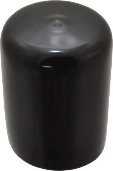Caplugs - 1-1/8" ID, Stretchable Cap - 1-1/2" Long, Vinyl, Black - Eagle Tool & Supply