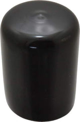 Caplugs - 1-1/8" ID, Stretchable Cap - 1-1/2" Long, Vinyl, Black - Eagle Tool & Supply