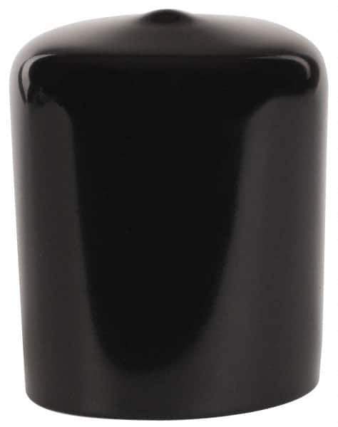 Caplugs - 1-1/4" ID, Stretchable Cap - 1-1/2" Long, Vinyl, Black - Eagle Tool & Supply