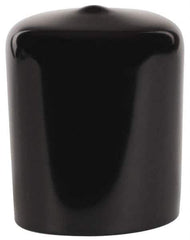 Caplugs - 1-1/4" ID, Stretchable Cap - 1-1/2" Long, Vinyl, Black - Eagle Tool & Supply