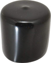 Caplugs - 1-5/8" ID, Stretchable Cap - 1-1/2" Long, Vinyl, Black - Eagle Tool & Supply