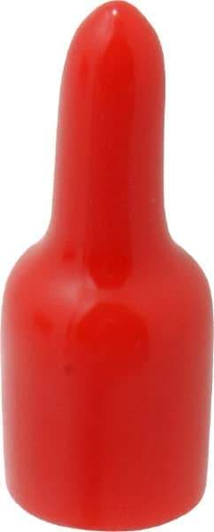 Caplugs - 3/8" ID, Pull-Tab Cap - Vinyl, Red - Eagle Tool & Supply