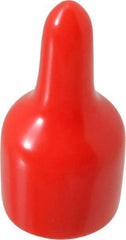 Caplugs - 1/2" ID, Pull-Tab Cap - Vinyl, Red - Eagle Tool & Supply