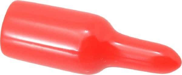 Caplugs - 3/8" ID, Pull-Tab Cap - Vinyl, Red - Eagle Tool & Supply