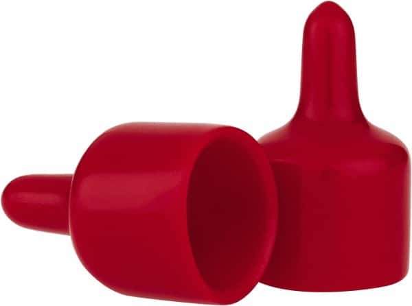 Caplugs - 7/8" ID, Pull-Tab Cap - Vinyl, Red - Eagle Tool & Supply