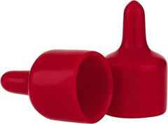 Caplugs - 7/8" ID, Pull-Tab Cap - Vinyl, Red - Eagle Tool & Supply