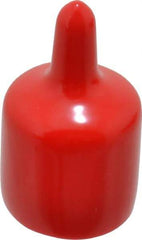 Caplugs - 1" ID, Pull-Tab Cap - Vinyl, Red - Eagle Tool & Supply