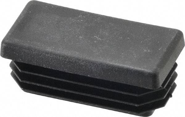 Caplugs - Rectangular Head Plug - 3/4 x 1-1/2" OD, 1" Long, Polyethylene, Black - Eagle Tool & Supply