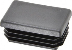 Caplugs - Rectangular Head Plug - 1 x 1-1/2" OD, 1" Long, Polyethylene, Black - Eagle Tool & Supply