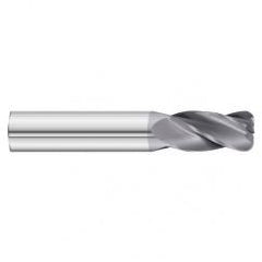 7/32 Dia. x 2-1/2 Overall Length 4-Flute .030 C/R Solid Carbide SE End Mill-Round Shank-Center Cut-TiAlN - Eagle Tool & Supply