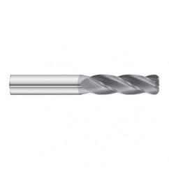 1/2 Dia. x 4 Overall Length 4-Flute .120 C/R Solid Carbide SE End Mill-Round Shank-Center Cut-TiAlN - Eagle Tool & Supply