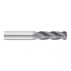 1/2 Dia. x 4 Overall Length 4-Flute .090 C/R Solid Carbide SE End Mill-Round Shank-Center Cut-TiAlN - Eagle Tool & Supply