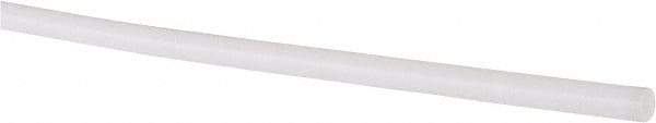 Made in USA - 6' Long, 1/8" Diam, PTFE (Virgin) Plastic Rod - White - Eagle Tool & Supply