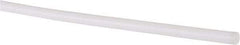 Made in USA - 6' Long, 1/8" Diam, PTFE (Virgin) Plastic Rod - White - Eagle Tool & Supply