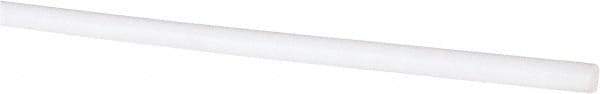 Made in USA - 6' Long, 3/16" Diam, PTFE (Virgin) Plastic Rod - White - Eagle Tool & Supply