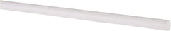 Made in USA - 4' Long, 1/4" Diam, PTFE (Virgin) Plastic Rod - White - Eagle Tool & Supply