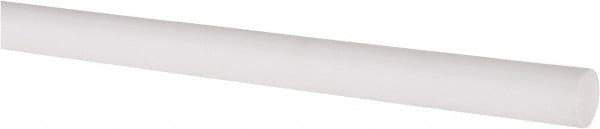 Made in USA - 3' Long, 3/8" Diam, PTFE (Virgin) Plastic Rod - White - Eagle Tool & Supply