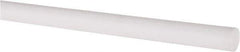 Made in USA - 3' Long, 3/8" Diam, PTFE (Virgin) Plastic Rod - White - Eagle Tool & Supply