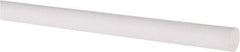 Made in USA - 4' Long, 3/8" Diam, PTFE (Virgin) Plastic Rod - White - Eagle Tool & Supply
