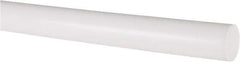 Made in USA - 1' Long, 3/4" Diam, PTFE (Virgin) Plastic Rod - White - Eagle Tool & Supply
