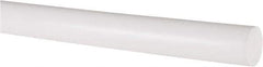Made in USA - 2' Long, 3/4" Diam, PTFE (Virgin) Plastic Rod - White - Eagle Tool & Supply