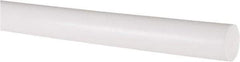Made in USA - 4' Long, 3/4" Diam, PTFE (Virgin) Plastic Rod - White - Eagle Tool & Supply