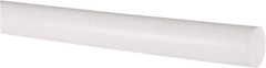 Made in USA - 6' Long, 3/4" Diam, PTFE (Virgin) Plastic Rod - White - Eagle Tool & Supply