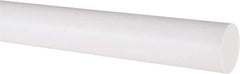 Made in USA - 1' Long, 1" Diam, PTFE (Virgin) Plastic Rod - White - Eagle Tool & Supply