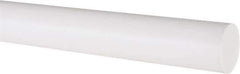 Made in USA - 4' Long, 1" Diam, PTFE (Virgin) Plastic Rod - White - Eagle Tool & Supply