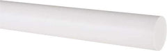 Made in USA - 5' Long, 1" Diam, PTFE (Virgin) Plastic Rod - White - Eagle Tool & Supply