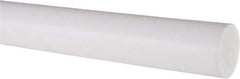 Made in USA - 5' Long, 1-1/2" Diam, PTFE (Virgin) Plastic Rod - White - Eagle Tool & Supply