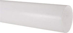 Made in USA - 1' Long, 2-1/2" Diam, PTFE (Virgin) Plastic Rod - White - Eagle Tool & Supply