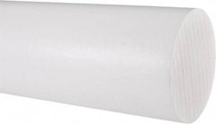 Made in USA - 1' Long, 3-1/2" Diam, PTFE (Virgin) Plastic Rod - White - Eagle Tool & Supply
