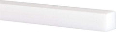 Made in USA - 4 Ft. Long x 1 Inch Wide x 1 Inch High, Virgin PTFE, Square Plastic Bar - White, +0.030 - 0.000 Tolerance - Eagle Tool & Supply