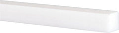 Made in USA - 5' x 3/4" x 3/4" White PTFE (Virgin) Square Bar - Eagle Tool & Supply